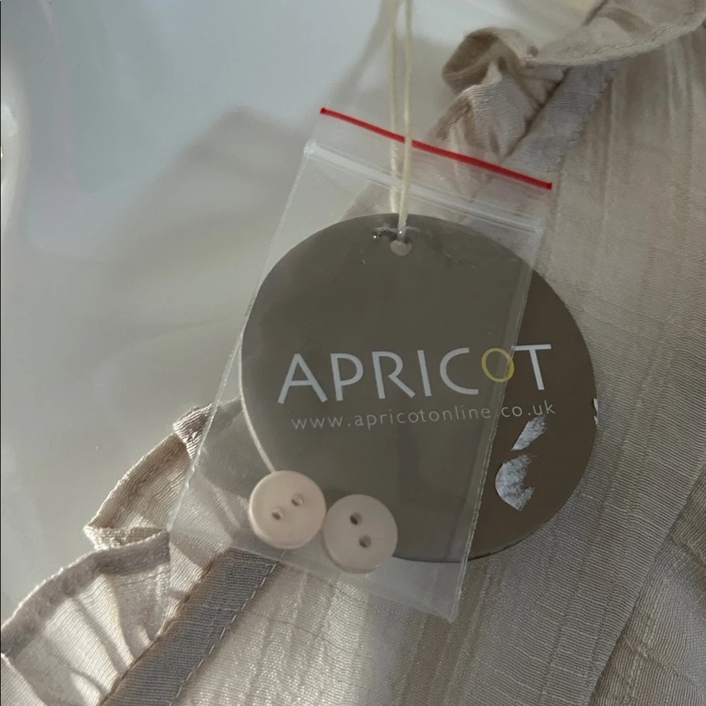 Apricot Vertical Ruffle Shimmer Slub Shirt NWT - Picture 6 of 10